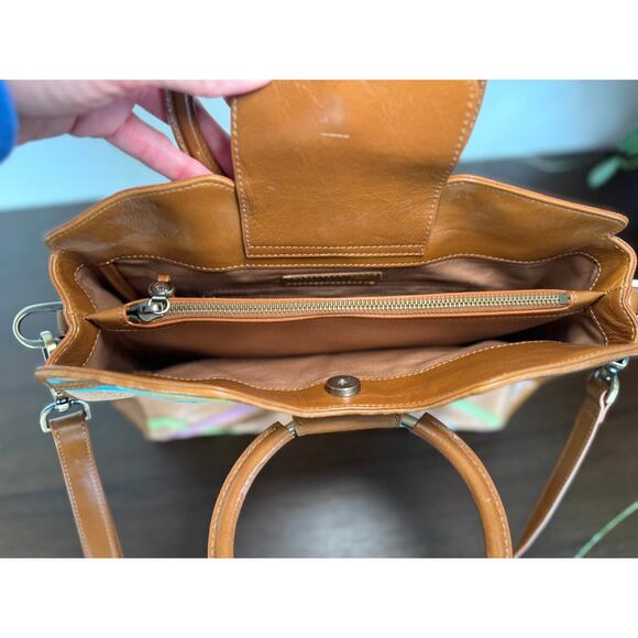 New without tags - HOBO Heidi Leather Satchel in Multi Stripe - Picture 6 of 11